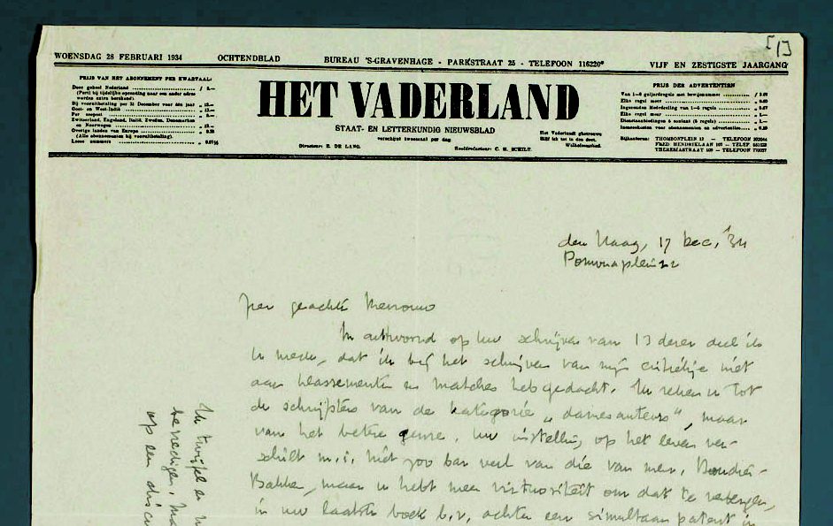 Brief van Menno ter Braak aan Marianne Philips (17 december 1934)